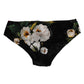 Black Floral Print Mid Waist Panty Underwear
