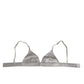 Gray Silk Satin Triangle Soft Cup Bra Underwear