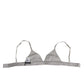 Gray Silk Satin Triangle Soft Cup Bra Underwear