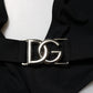 Black Nylon Deep V-Neck One Piece Swimwear