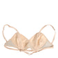 Beige Nylon Triangle Soft Cup Brassiere Underwear