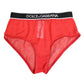 Red Nylon Logo Waistband Brief Panty Underwear
