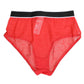 Red Nylon Logo Waistband Brief Panty Underwear