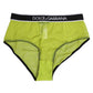 Green Nylon Logo Waistband Brief Panty Underwear