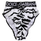 Black White Sequin High Waist Panty Underwear