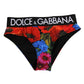Black Floral Print High Waist Panty Underwear