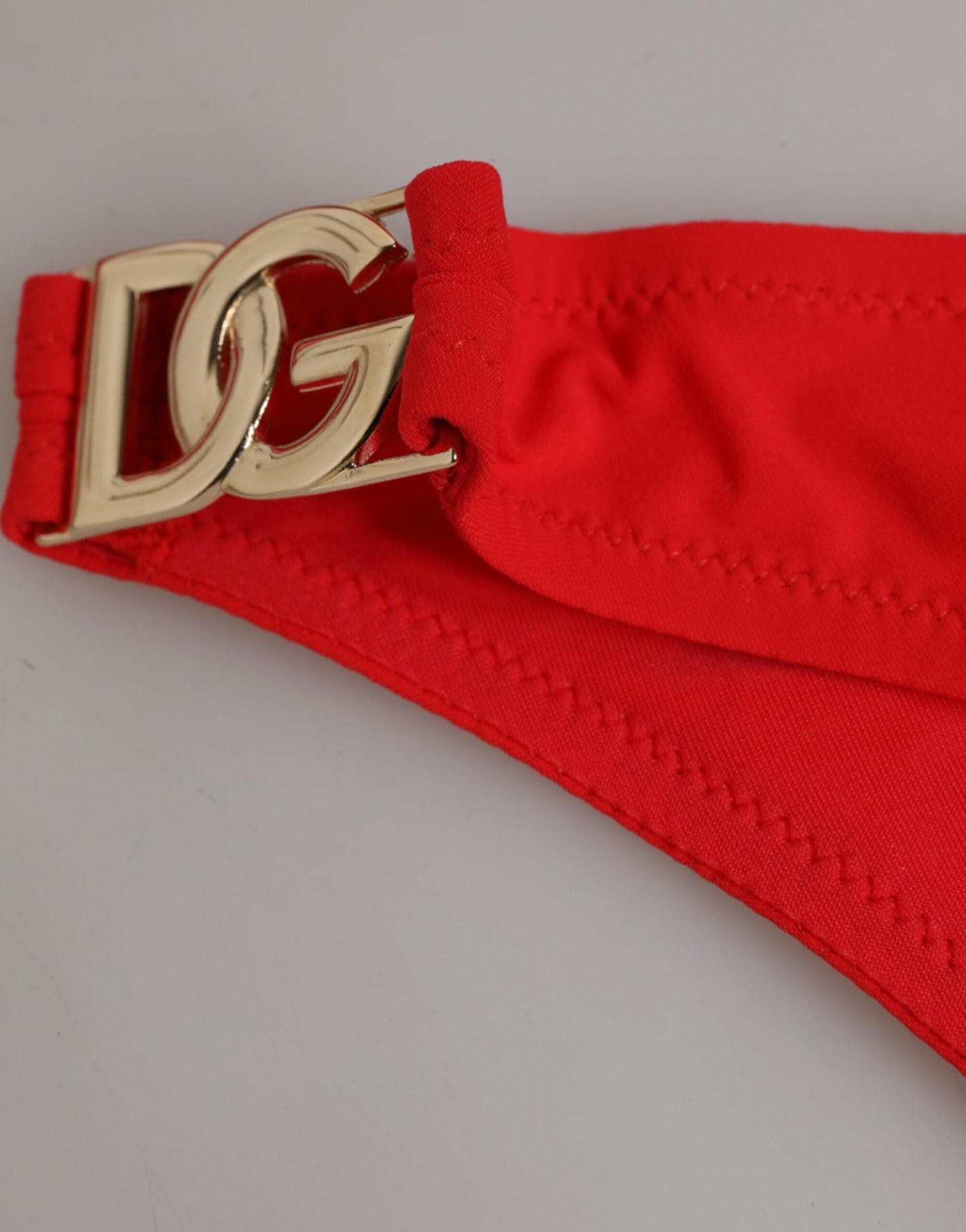 Red Nylon Swimsuit 2 Piece Top Bottom Swimwear