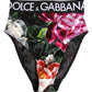 Black Floral Print High Waist Panty  Underwear