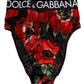 Black Floral Print High Waist Panty Underwear