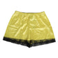 Yellow Satin Silk Mid Waist Underwear Shorts