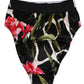 Black Floral Print High Waist Panty Underwear