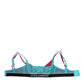 Blue Nylon Soft Cup Balconnet Bra Underwear