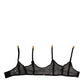 Black Floral Lace Nylon Strap Garter Underwear