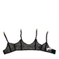 Black Floral Lace Nylon Strap Garter Underwear