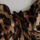Brown Leopard Silk Balconnet Bra Underwear