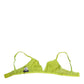 Yellow Green Nylon Soft Cup Brassiere  Underwear
