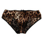 Brown Leopard Silk Mid Waist Panty Underwear