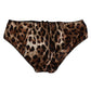 Brown Leopard Silk Mid Waist Panty Underwear
