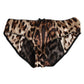 Brown Leopard Silk Mid Waist Panty Underwear