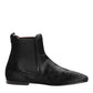 Black Leather Fur Men CHELSEA Boots Shoes