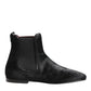 Black Leather Fur Men CHELSEA Boots Shoes