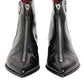 Black Calfskin Leather Men SHORT Boots Shoes