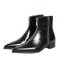 Black Calfskin Leather Men SHORT Boots Shoes