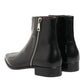 Black Calfskin Leather Men SHORT Boots Shoes