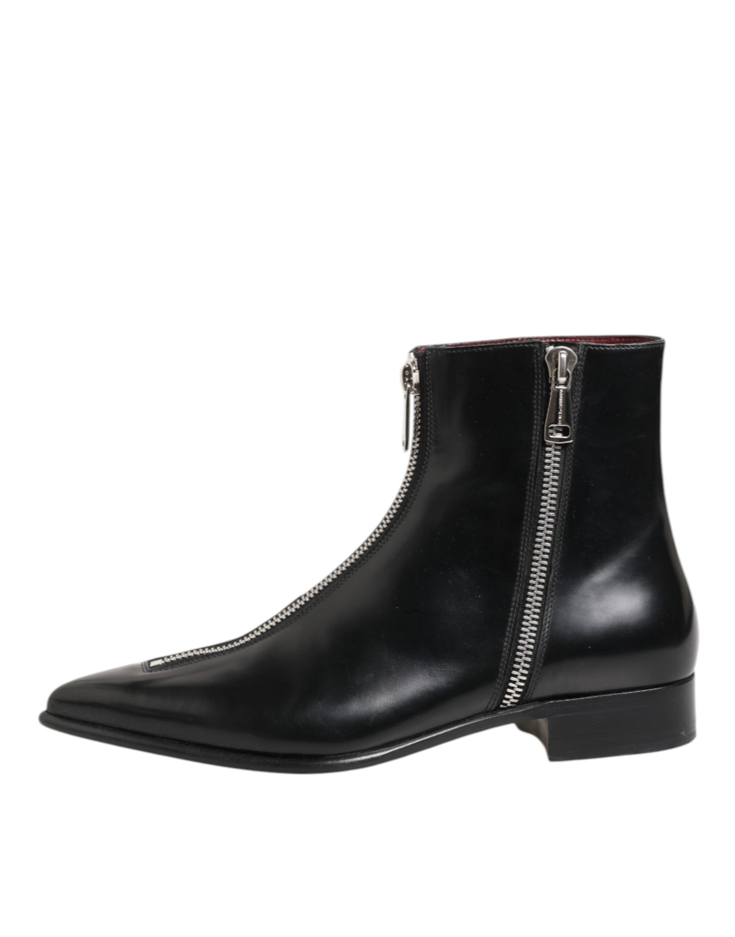 Black Calfskin Leather Men SHORT Boots Shoes