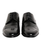 Black Calfskin Leather Derby Men Dress Shoes