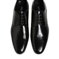 Black Calfskin Leather Derby Men Dress Shoes