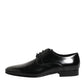Black Calfskin Leather Derby Men Dress Shoes