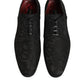 Black Brocade Lace Up Derby Men Dress Shoes