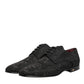 Black Brocade Lace Up Derby Men Dress Shoes