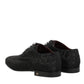 Black Brocade Lace Up Derby Men Dress Shoes