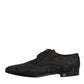 Black Brocade Lace Up Derby Men Dress Shoes