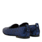 Blue Sequined Loafers Slippers Men Dress Shoes