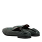 Green Leather Slip On Men Flat Loafers Shoes