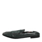 Green Leather Slip On Men Flat Loafers Shoes