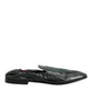 Green Leather Slip On Men Flat Loafers Shoes