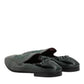 Green Leather Slip On Men Flat Loafers Shoes
