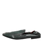 Green Leather Slip On Men Flat Loafers Shoes