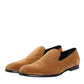 Brown Suede Slip On Men Loafers Formal Shoes