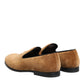 Brown Suede Slip On Men Loafers Formal Shoes
