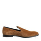 Brown Suede Slip On Men Loafers Formal Shoes
