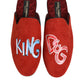 Red Suede DG King Men House Slippers Shoes