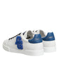 White Leather DG Logo Low Top Sneakers Shoes