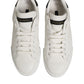 White Black Leather Low Top Men Sneakers Shoes