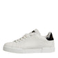 White Black Leather Low Top Men Sneakers Shoes