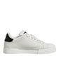 White Black Leather Low Top Men Sneakers Shoes